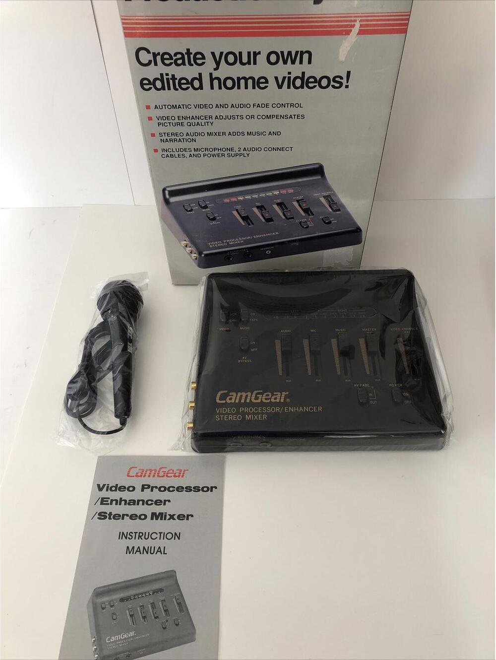 VINTAGE JASCO CamGear VIDEO PRODUCTION SYSTEM STEREO MIXER ENHANCER VCR W/ MIC